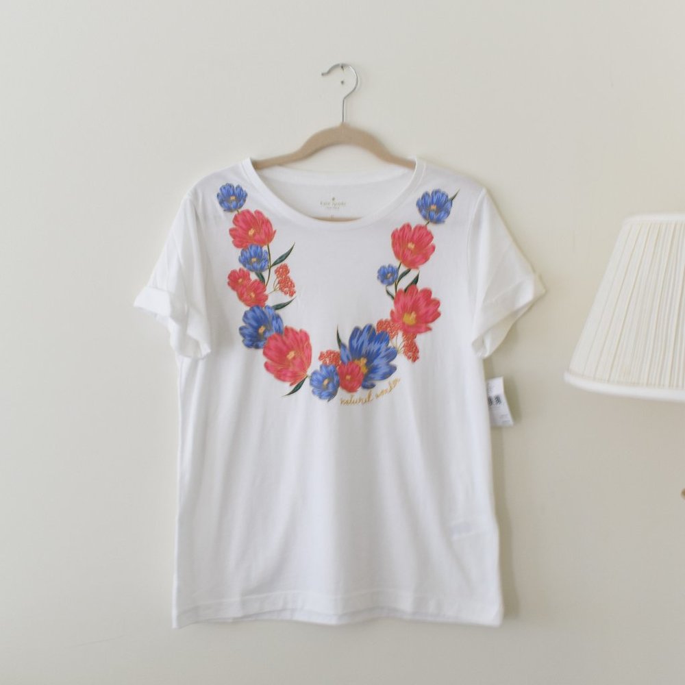 NWT Kate Spade "Natural Wonders" floral Tee sz. M